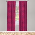 thumbnail image 3 of Ambesonne Magenta Curtains, Monochrome Flowers, Pair of 28"x84", Magenta and Purple, 3 of 5
