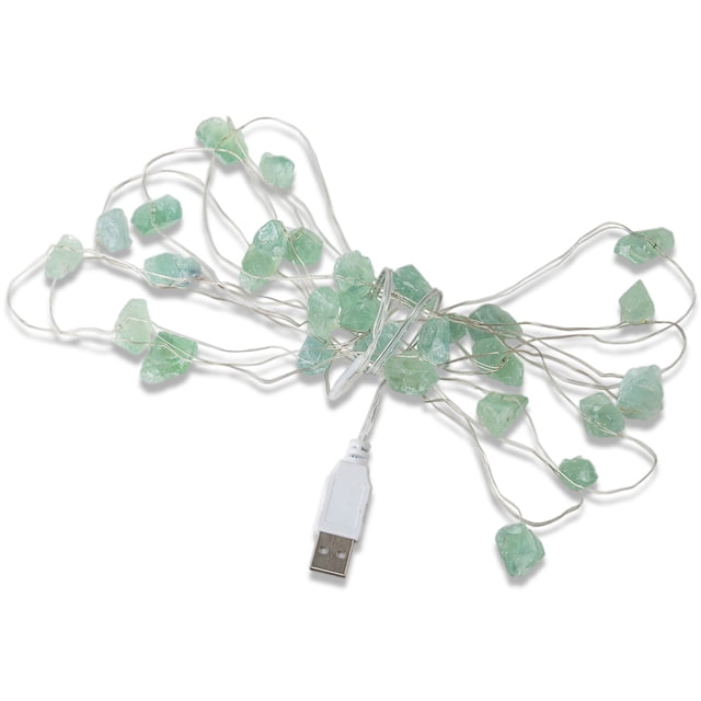Cadena de luces LED para exteriores, colgante decorativo de piedra natural para niños, tira de lámparas, decoración para sala de estar, adorno iluminado de cumpleaños, verde Inevent HA009310-04B