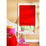 Shades My Way Fabric Window Roman Shade, Red