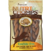 NutriChomps Dog Chews, 6-inch Braids, Easy to Digest, Rawhide-Free Dog Treats, Healthy, 4 Count, Real Peanut Butter Flavor