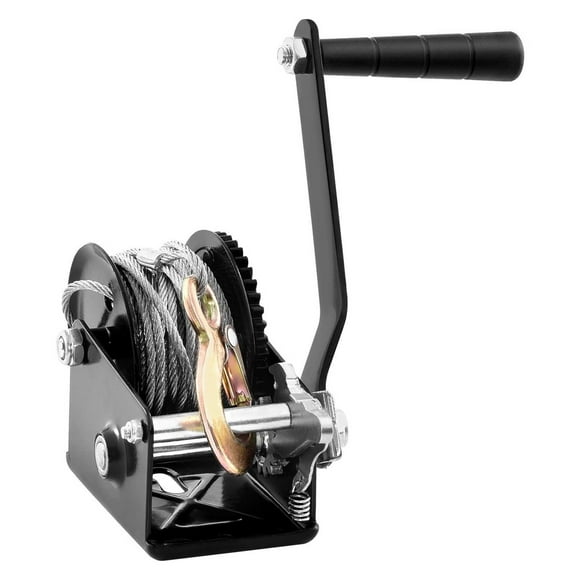Hand Winch, 800lbs Pulling Capacity, Boat Trailer Winch Heavy Duty Rope Crank W/ 33 Ft Steel Wire Cable & Two-Way Ratchet