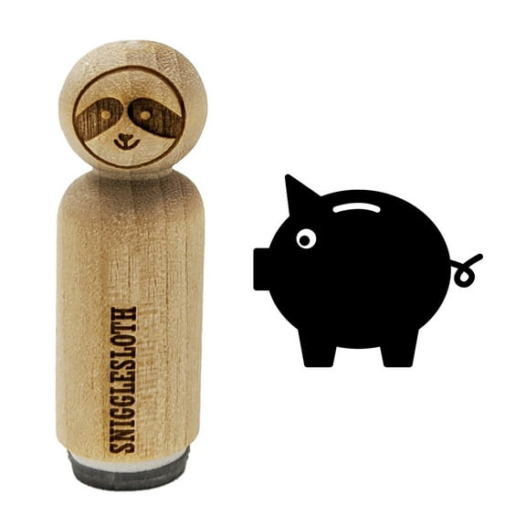 Piggy Bank Solid Rubber Stamp for Scrapbooking Crafting Stamping - Mini 1/2 Inch