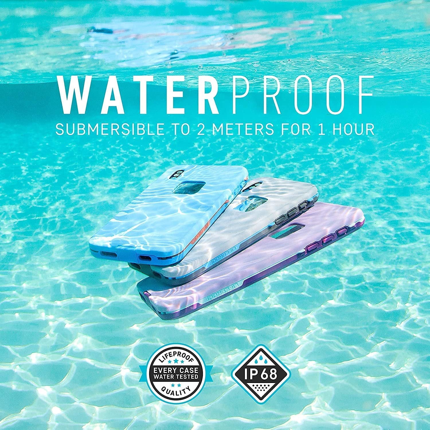 LifeProof FR Series Waterproof Case for iPhone Xs & iPhone X Only - Non-Retail Packaging - Body Surf Cement/Gargoyle/Hawaiian Ocean