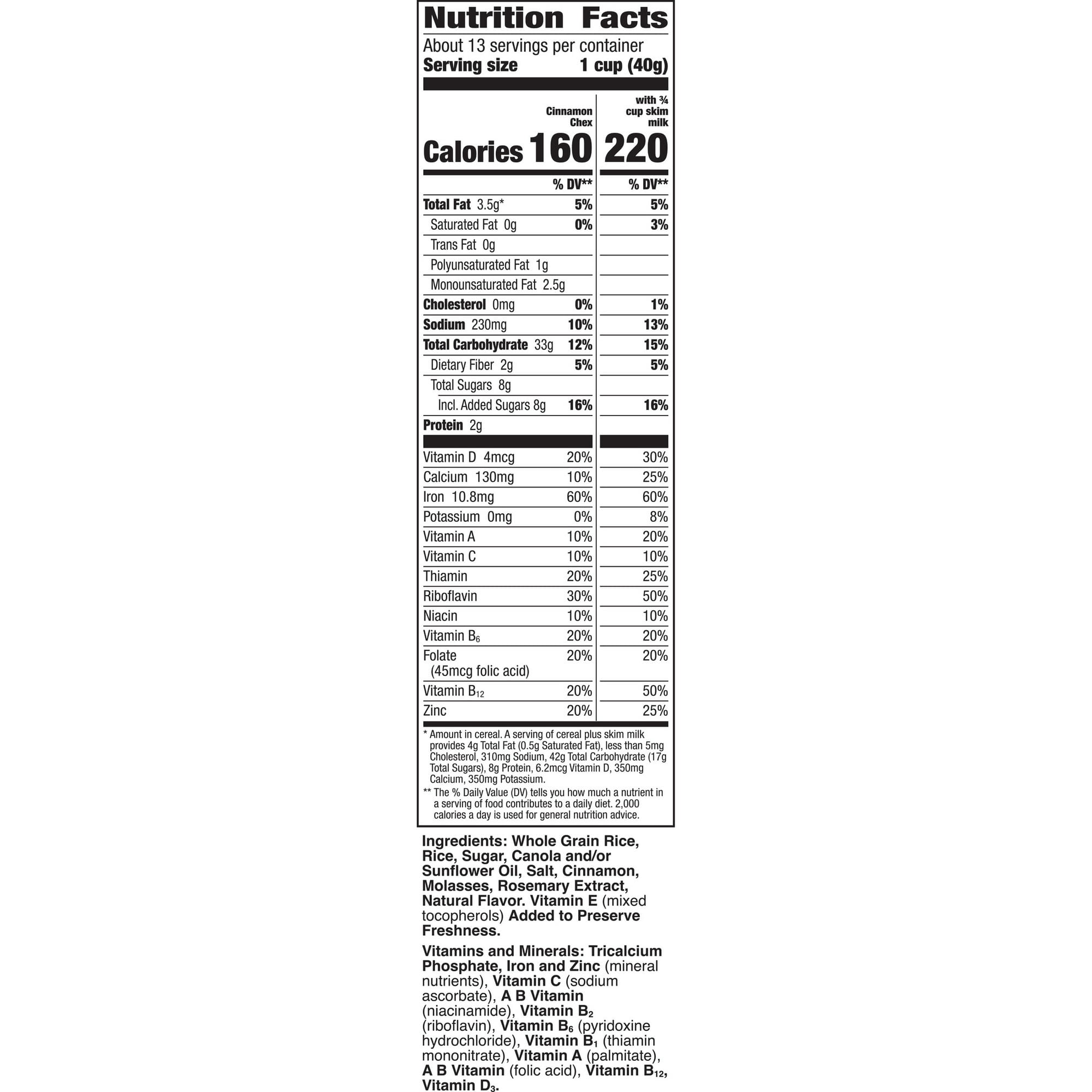 Cinnamon Chex Cereal, Gluten Free Breakfast Cereal, Family Size, 19.2 oz(pack of 4)