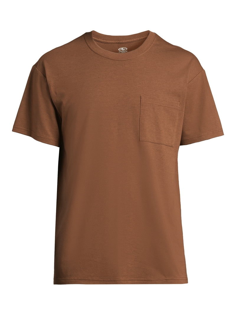 Athletic Works Men's and Big Men's Tri Blend Pocket Tee, Sizes XS
