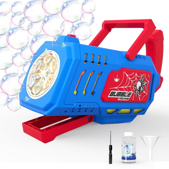 Beautysureup Bubble Machine, Plug‑in or Battery Powered 420ML Large Capacity Automatic Bubble Blower, Handheld & Carry Handle Bubble Maker for Kids Party Outdoor Toys