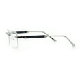 thumbnail image 6 of Mens Hustler Rimless Narrow Rectangle Metal Rim Fashion Eyeglasses Silver Black, 6 of 8