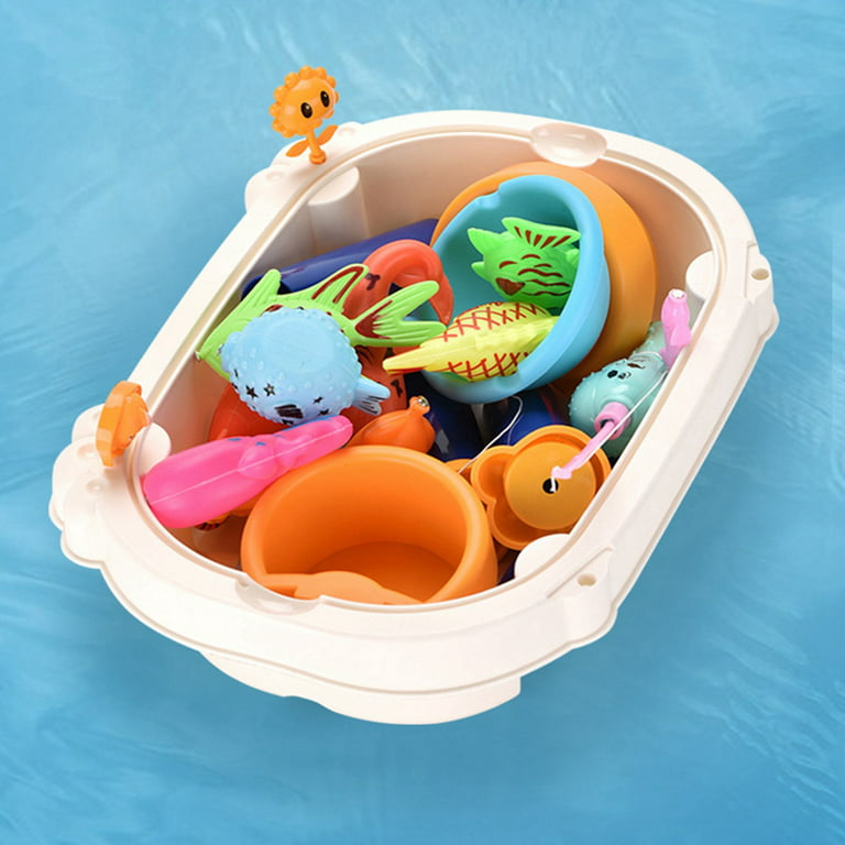 Small Mini Magnetic Fishing Game for Kids - Bath Pool Toys Set for