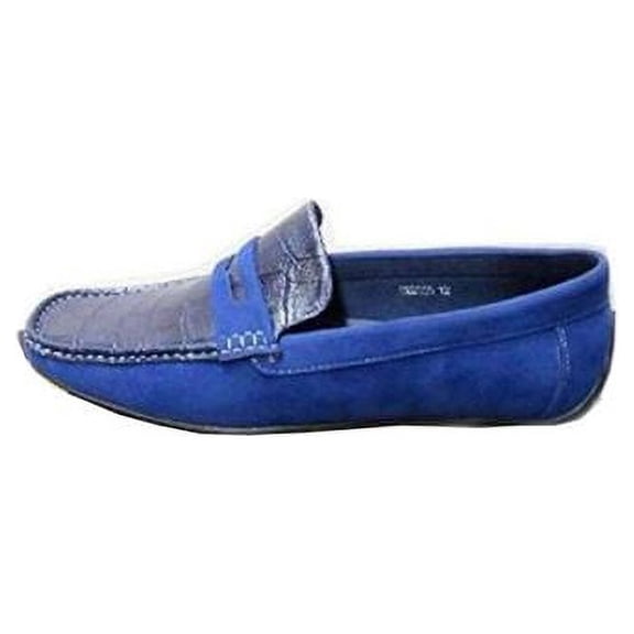 Sedagatti Mens Luxury Casual Blue Suede Slip-on Penny Loafer Shoes Size: 8