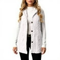 thumbnail image 6 of Mohiass Women Sleeveless Sherpa Outerwear Vests Long Button Down Fleece Lined Hooded Jackets Soft Comfy Fuzzy Sweater Vests White 2XL, 6 of 6