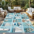 thumbnail image 3 of Fsddascl Coastal Ocean Outdoor Rug for Patio/Deck/Porch, Non-Slip Large Area Rug 5 x 8 Ft, Nautical Lighthouse Blue Wooden Indoor Outdoor Rugs Washable Area Rugs, Reversible Camping Rug Carpet, 3 of 5