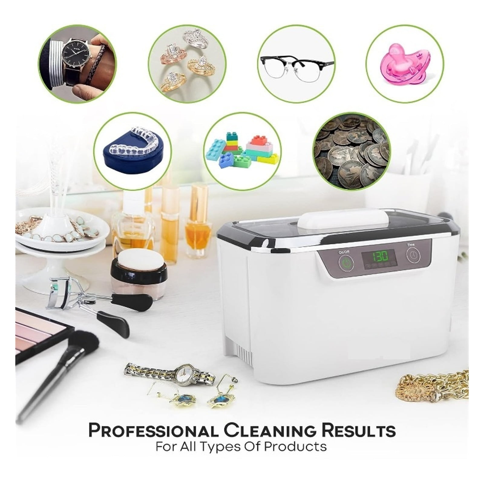 Ultrasonic Jewelry Cleaner for Silver, Gold, Diamond Ring, Necklaces Professional Ultrasonic ,Convenient to Use