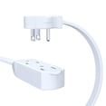 thumbnail image 3 of Maximm Cable 12 Feet Flat Plug Extension Cord/Wire, Multi Outlet - 3 Prong Angled Plug Extension Cord - White UL Certified, 3 of 7