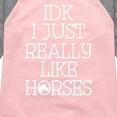 thumbnail image 3 of Instant Message - Idk I Like Horses - Toddler & Youth Girls Raglan Graphic T-Shirt, 3 of 6