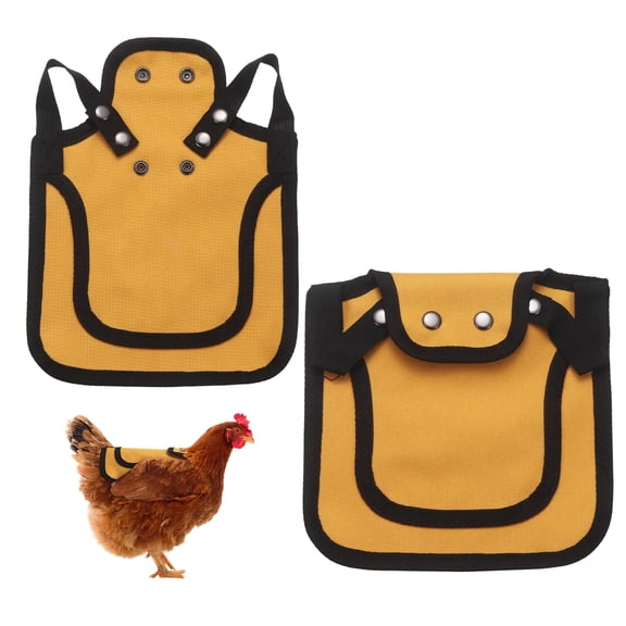 Uxcell 2-Pack Silla de Pollo para Gallinas, Protector de Espalda de Lona de 9.8 Pulgadas con Correa Ajustable para Gallinas [Amarillo]