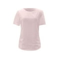 thumbnail image 3 of DuoJiaJ Women's Elegant Lace V Neck Short Sleeve Solid Tops Shirt Blouse Pink XXL, 3 of 4