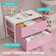 thumbnail image 4 of Stackable Storage Drawers Closet Organizers and Storage Fabric White 2 Drawer Dresser for Bedroom Modern Pink, 4 of 15