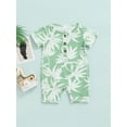 thumbnail image 2 of TheFound Infant Toddler Baby Romper, Unisex Plant Print Short Sleeve One Piece, 2 of 8