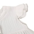 thumbnail image 3 of PENGXIANG Filles Été Mouche Manches Couleur Unie Col Robes à une Poitrine, 3 of 6
