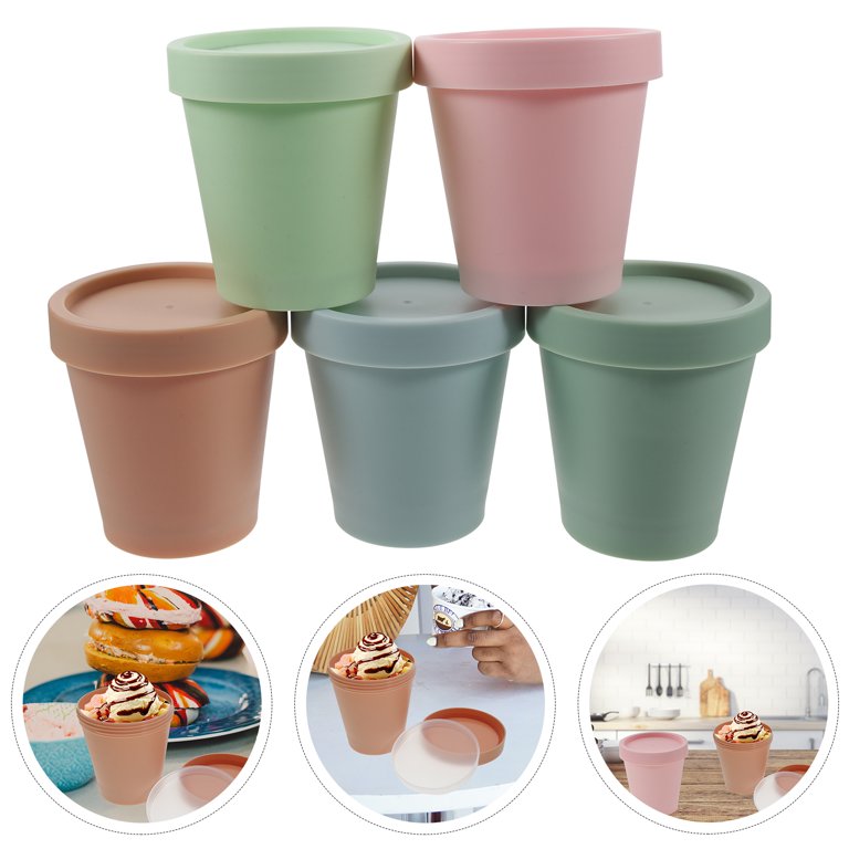 5pcs Reusable Ice Cream Containers Homemade Ice Cream Box Storage