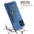 thumbnail image 6 of iPhone 12 Case, Dteck Wallet Case for iPhone 12 Pro 6.1 inch 2020, Hard Silicone Shockproof Case Flip Leather Card Holder Protective Cover Work with Magnet Car Holder Mount, Blue, 6 of 7
