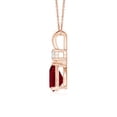 thumbnail image 2 of Angara Natural 1.15 ct Ruby Teardrop Pendant Necklace with Diamond in 14K Rose Gold for Women - July Birthstone Jewelry | Prong-Set Ruby Necklace, 2 of 9