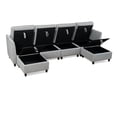 thumbnail image 2 of BUIORD 100" Modular Sectional Sofa with Storage, 6 Seat Couches and Sofas for Living Room, U-Shaped Sectional Couch with Reversible Chaises, Light Grey, 2 of 11
