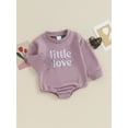 thumbnail image 3 of Bagilaanoe Newborn Baby Girl Boy Oversized Romper Sweatshirt Long Sleeve Bodysuits Letter Embroidery Pullover 3M 6M 12M 18M Infant Casual Tee Tops, 3 of 9