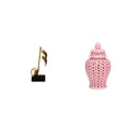 thumbnail image 1 of Figura de nota musical de resina y jarrón de tipo tarro de jengibre. Centro de mesa creativo para escritorio, chimenea o como adorno floral, 1 of 8