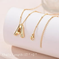 Bubble Letter Necklace Gold Balloon Initial Pendant Necklace Dainty Zirconia Alphabet Name Necklace For Women Birthday Jewelry Gifts[o1735]
