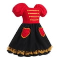 thumbnail image 2 of IDOPIP Toddler Baby Girls Christmas Dress Short Puff Sleeve Printed Smocked Skater Dress, 2 of 7