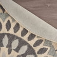 thumbnail image 4 of 6â€™ Round Gray Floral Bloom Area Rug, 4 of 5