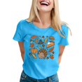 thumbnail image 1 of TSADFHJI Chandails en Molleton pour Femmes 3/4 Zip T-Shirt Uni de Noël Imprimé Col Rond Manches Courtes TTG Bleu, 1 of 5