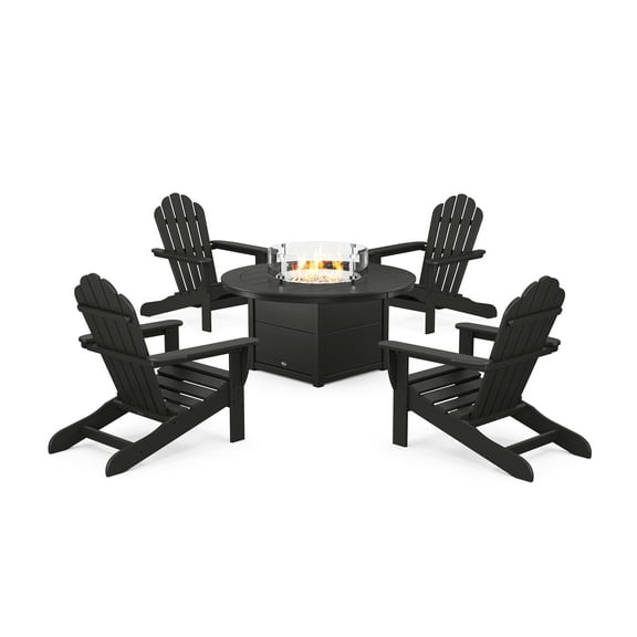 Trex® Outdoor Furniture™ 5-Piece Monterey Bay Oversized Adirondack Conversation Set with Fire Pit Table in Charcoal Black