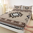 thumbnail image 3 of jejeloiu Vintage Aztec Rhombus Bed Sheets,Boho Tribal Geometric King Sheets,Brown White Black Sheet Set For Kids,Luxury Bedroom Decor,4pcs, 3 of 7