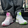 thumbnail image 3 of Bolognifi Men's Basketball Shoes High-Top Volleyball Non-Slip Lightweight Indoor Outdoor Sport Sneakers Fans - GREENPINK_4, 3 of 7