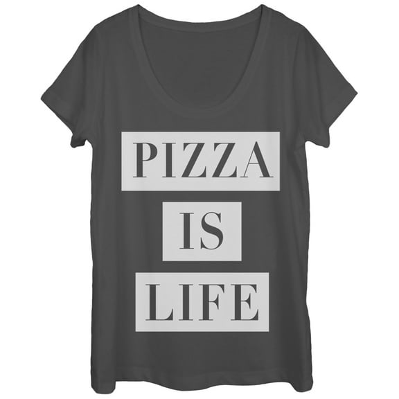 Women's Lost Gods Pizza Life Scoop Neck Charcoal X Large