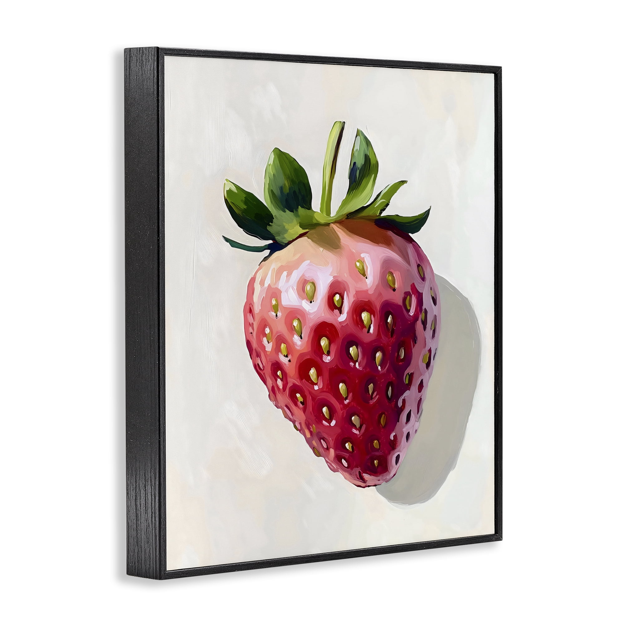 Stupell Industries Juicy Shine Strawberry Black Framed Giclee Art, design by The Prints Vibe