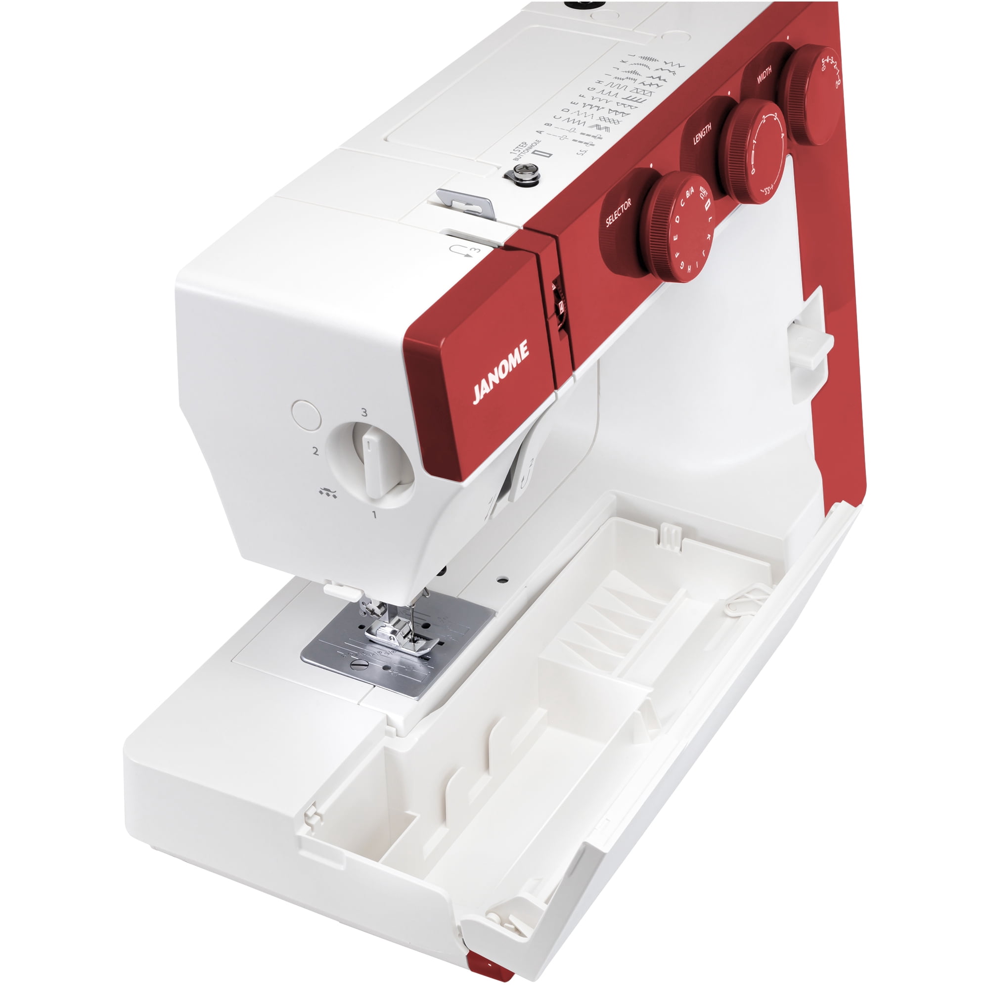 Janome 1522-RD Sewing Machine - Wide Sewing Base, 17x11x7.5 Inches