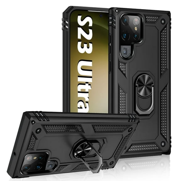 LeYi for Samsung S23 5G Ultra Cover Military Grade Shockproof Heavy Duty Protective, Black