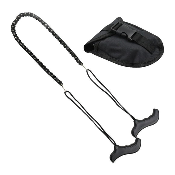 Camping plegable de cadena manual para carpinteros de madera para cortar árboles de madera acampando negro