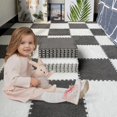 thumbnail image 4 of 16pcs 0.6" Thickened Interlocking Tile Mats,Fluffy Shaggy Soft EVA Foam Area Rug for Living Room & Bedroom,Non-Slip Protective Floor Carpet Play Mat Kids Baby Dorm Home Decor (11.8ft, White), 4 of 15