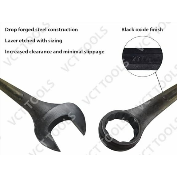 VCT 16Pc Raised Panel Combination Wrenches Set 12-Point Metric Wrench Set 6-32mm