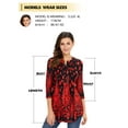 thumbnail image 4 of ZXSXSY Women Floral Print 3/4 Sleeve Buttons Pleated Front Blouse, 4 of 7