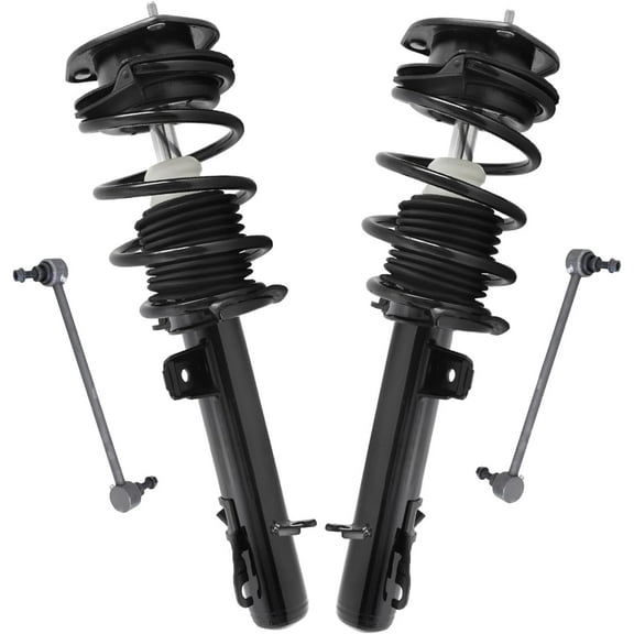Detroit Axle - Front Struts Sway Bars for 2007-2015 Mini Cooper, 2 Complete Struts with Coil Spring Assembly 2 Sway Bar End Links 2008 2009 2010 2011 2012 2013 2014 Replacement Suspension Kit
