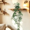 thumbnail image 2 of Hanging Artificial Pothos with Pot, Faux Trailing Green Vine Plant for Indoor Wall Shelf Home Decor, 2 of 6
