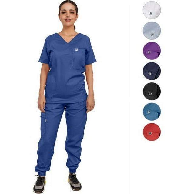 Uniforme Medico Pijama Quirurjica Mujer Jumper Conjunto CH Color Azul Acero