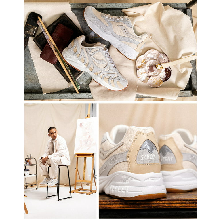 Saucony 3D Grid Hurricane Blank Canvas Undyed Mens size 10 Sneaker Shoes  S70708-1