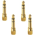 thumbnail image 1 of HSHDLDF 4 PCS Headphone Jack Adapter, Headphone Adapter 6.35mm Male to 3.5mm Female Stereo Adapter Jack Plug Adapter Quarter Inch Jack Small to Large Jack Adaptor Male Female Jack for Digital Piano, 1 of 7