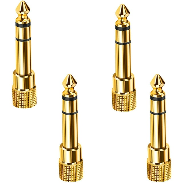 HSHDLDF 4 PCS Headphone Jack Adapter, Headphone Adapter 6.35mm Male to 3.5mm Female Stereo Adapter Jack Plug Adapter Quarter Inch Jack Small to Large Jack Adaptor Male Female Jack for Digital Piano